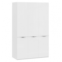 Шкаф комбинированный Глосс (ТриЯ) с 3 дверями со стеклом Белый глянец, Стекло